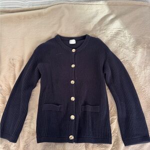 H&M Dark Blue Cardigan with Gold Buttons
